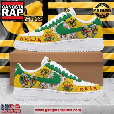 Wu-Tang Clan Cream Merry Christmas Limited Edition Air Force 1 Running Sneakers Shoes