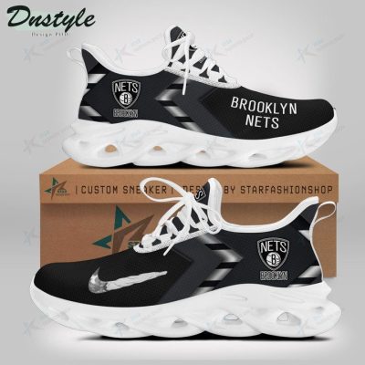 NBA Brooklyn Nets Black Grey Max Soul Shoes