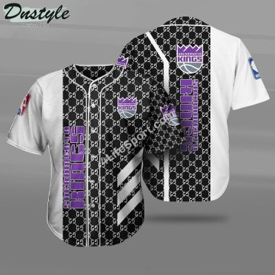 NBA Sacramento Kings White Black GC Baseball Jersey