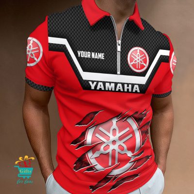 Yamaha Custom Name New Design Zipper Polo Shirt