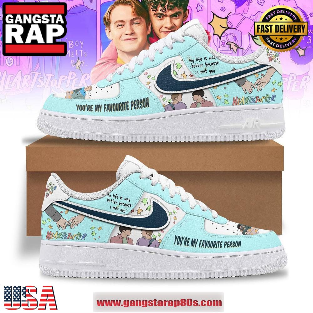 You Are My Favourite Person Heartstopper Limited Air Force 1 Running Sneakers Shoes You Are My Favourite Person Heartstopper Limited Air Force 1 Running Sneakers Shoes
