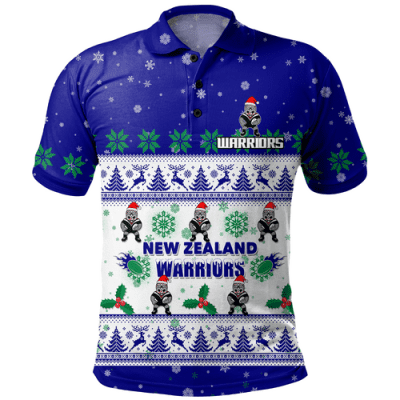 New Zealand Warriors Christmas Custom Polo Shirt - Special Ugly Christmas Polo Shirt