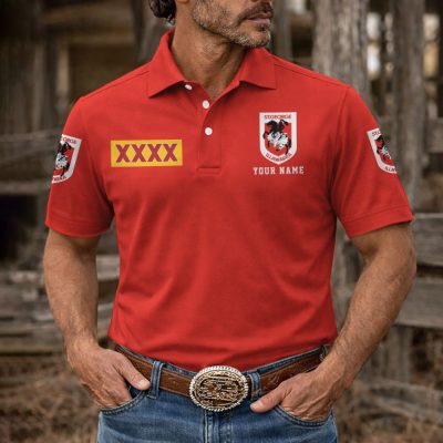 NRL Mix XXXX Gold Beer Men Polo Shirt Custom Any Name Gifts 05