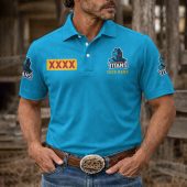 NRL Mix XXXX Gold Beer Men Polo Shirt Custom Any Name Gifts 16