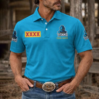 NRL Mix XXXX Gold Beer Men Polo Shirt Custom Any Name Gifts 16