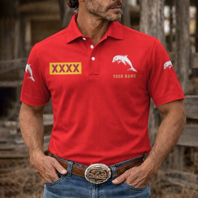 NRL Mix XXXX Gold Beer Men Polo Shirt Custom Any Name Gifts 04