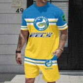 NRL Parramatta Eels T-shirt And Shorts Set Custom Name Gifts For Fans - Limited Editio