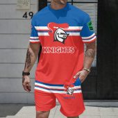 NRL Newcastle Knights T-shirt And Shorts Set Custom Name Gifts For Fans - Limited Editio