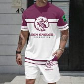 NRL T-shirt And Shorts Set Custom Name Gifts For Fans - Limited Editio