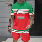 NRL South Sydney Rabbitohs T-shirt And Shorts Set Custom Name Gifts For Fans - Limited Editio