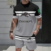 NRL Penrith Panthers T-shirt And Shorts Set Custom Name Gifts For Fans - Limited Editio