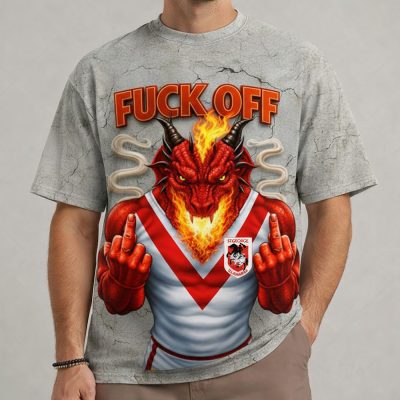 NRL Funny Mascot Hand Sign Fuckoff Tshirt Gifts 02