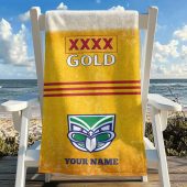 NRL Team Mix XXXX Gold Beer Beach Towel Custom Any Name Gift 17