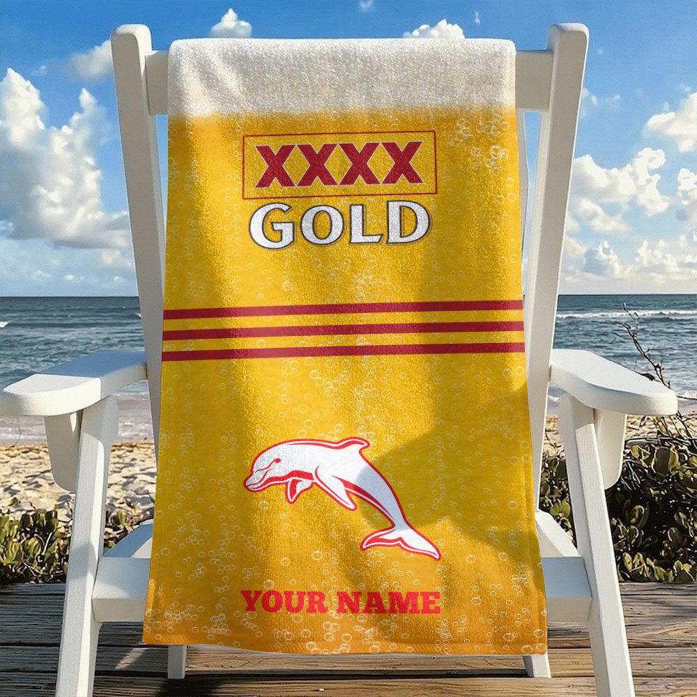 NRL Team Mix XXXX Gold Beer Beach Towel Custom Any Name Gift 04 NRL Team Mix XXXX Gold Beer Beach Towel Custom Any Name Gift 04