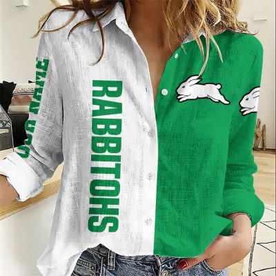 NRL Women Long Sleeved Button Shirt Custom Name Gifts For Fans - Limit