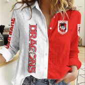 NRL Women Long Sleeved Button Shirt Custom Name Gifts For Fans - Limit