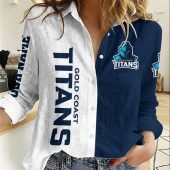 NRL Women Long Sleeved Button Shirt Custom Name Gifts For Fans - Limit