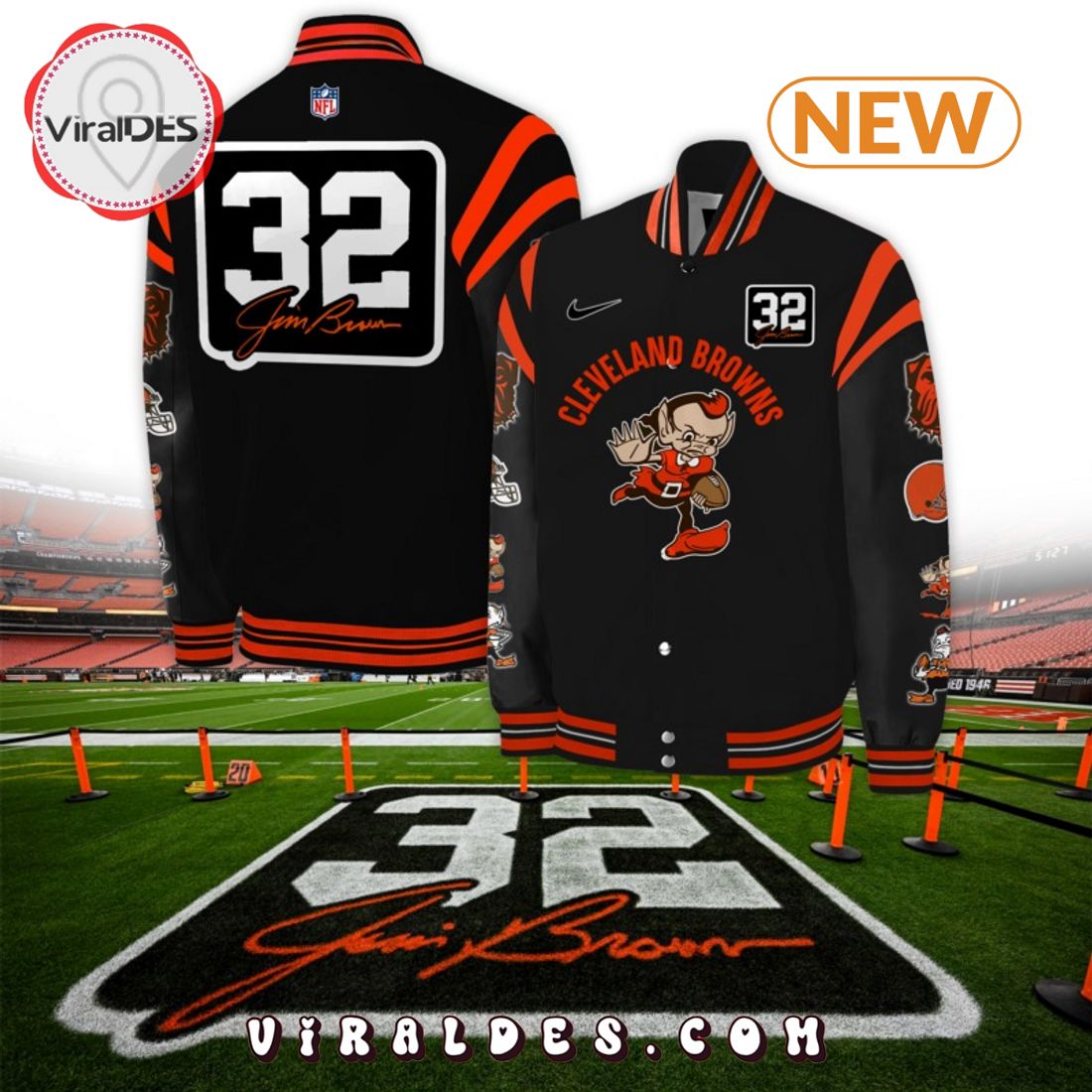 2024 Cleveland Browns Limited Black Baseball Jacket 2024 Cleveland Browns Limited Black Baseball Jacket