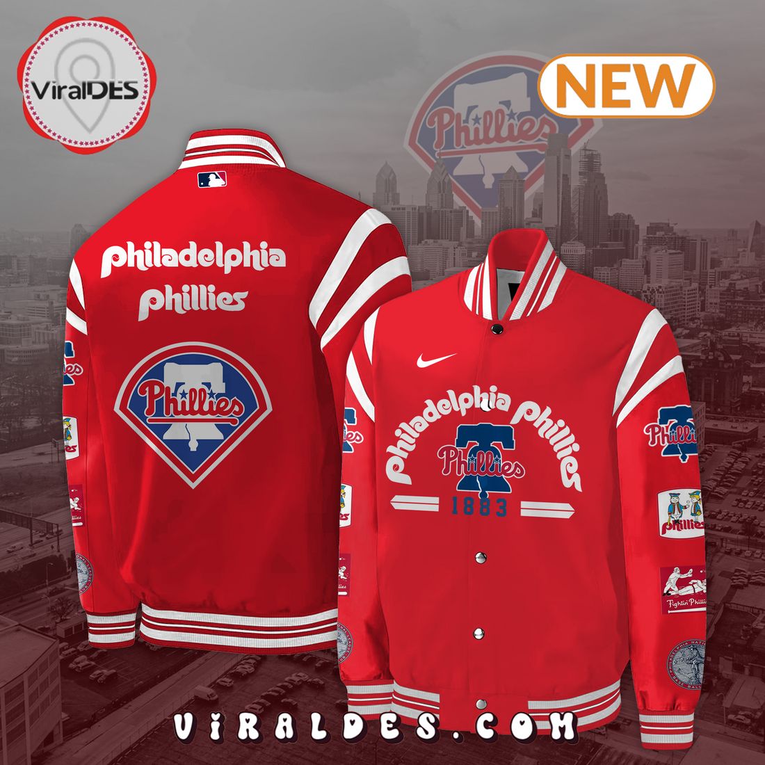 2024 Philadelphia Phillies Champions Baseball Jacket 2024 Philadelphia Phillies Champions Baseball Jacket