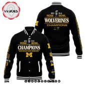 2024 Super Bowl Michigan Wolverines Champion Black Baseball Jacket 2 09fdn.jpg - demo10