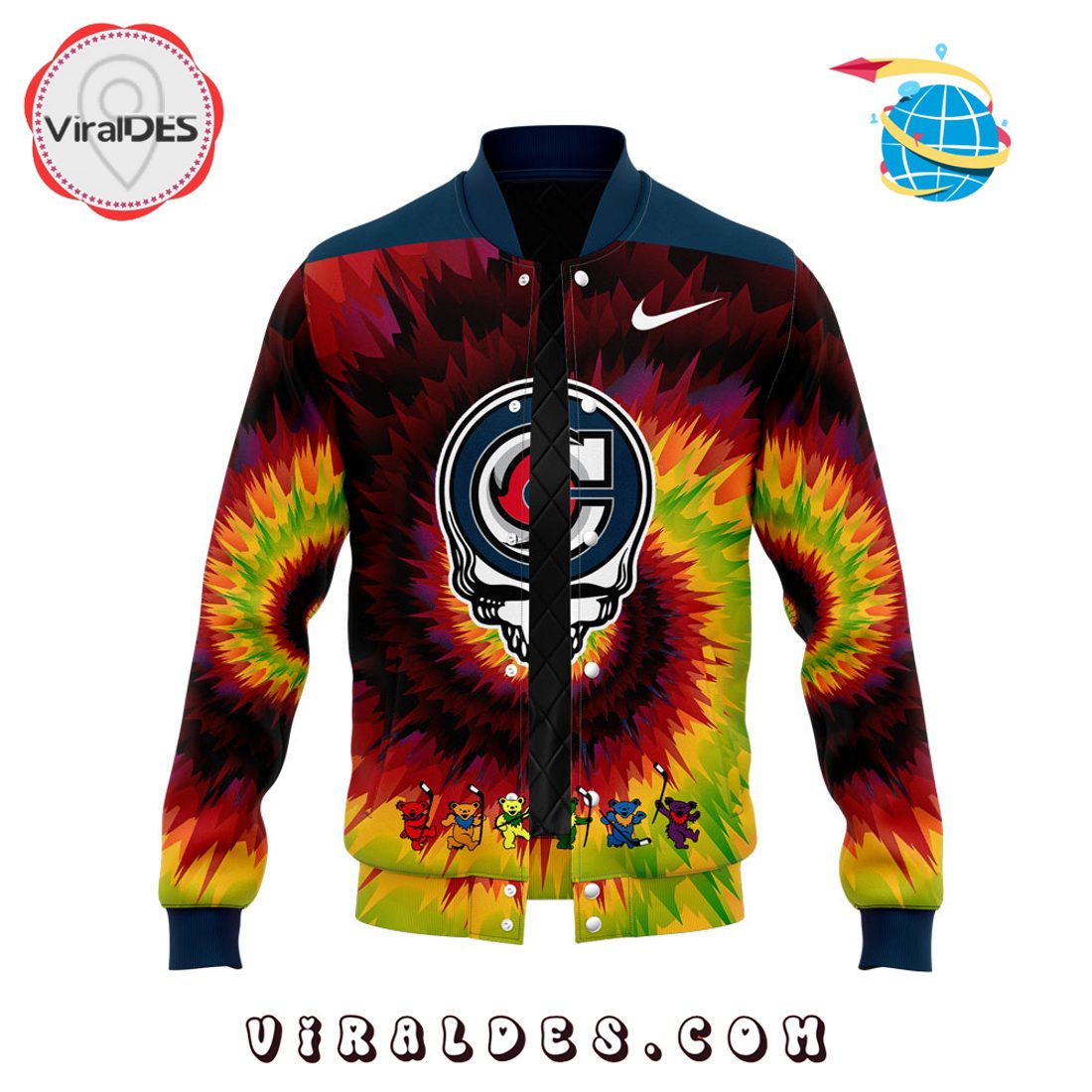 2025 Cincinnati Cyclones Grateful Dead Night Baseball Jacket 2025 Cincinnati Cyclones Grateful Dead Night Baseball Jacket