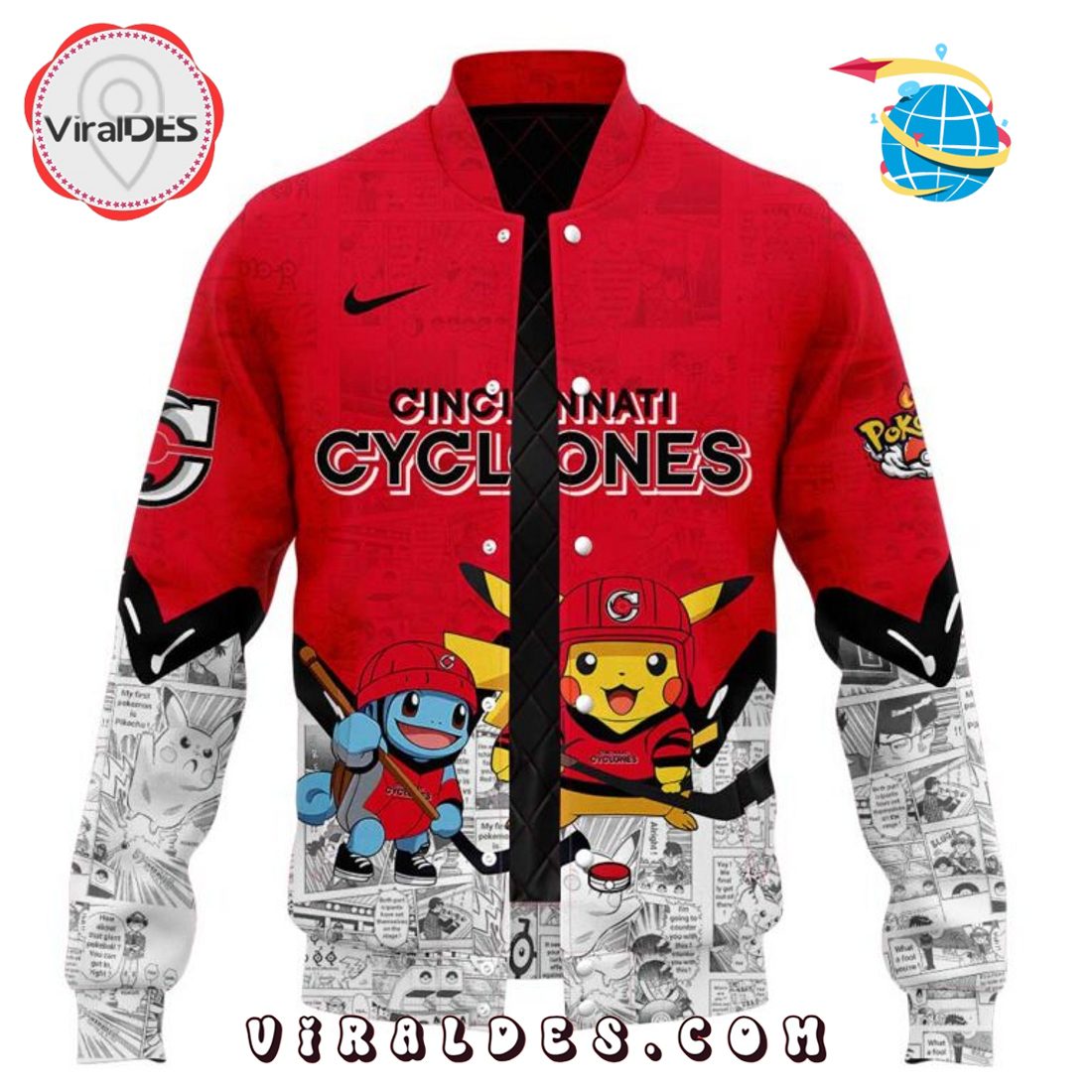 2025 Cincinnati Cyclones x Pok?mon New Baseball Jacket 2025 Cincinnati Cyclones x Pok?mon New Baseball Jacket