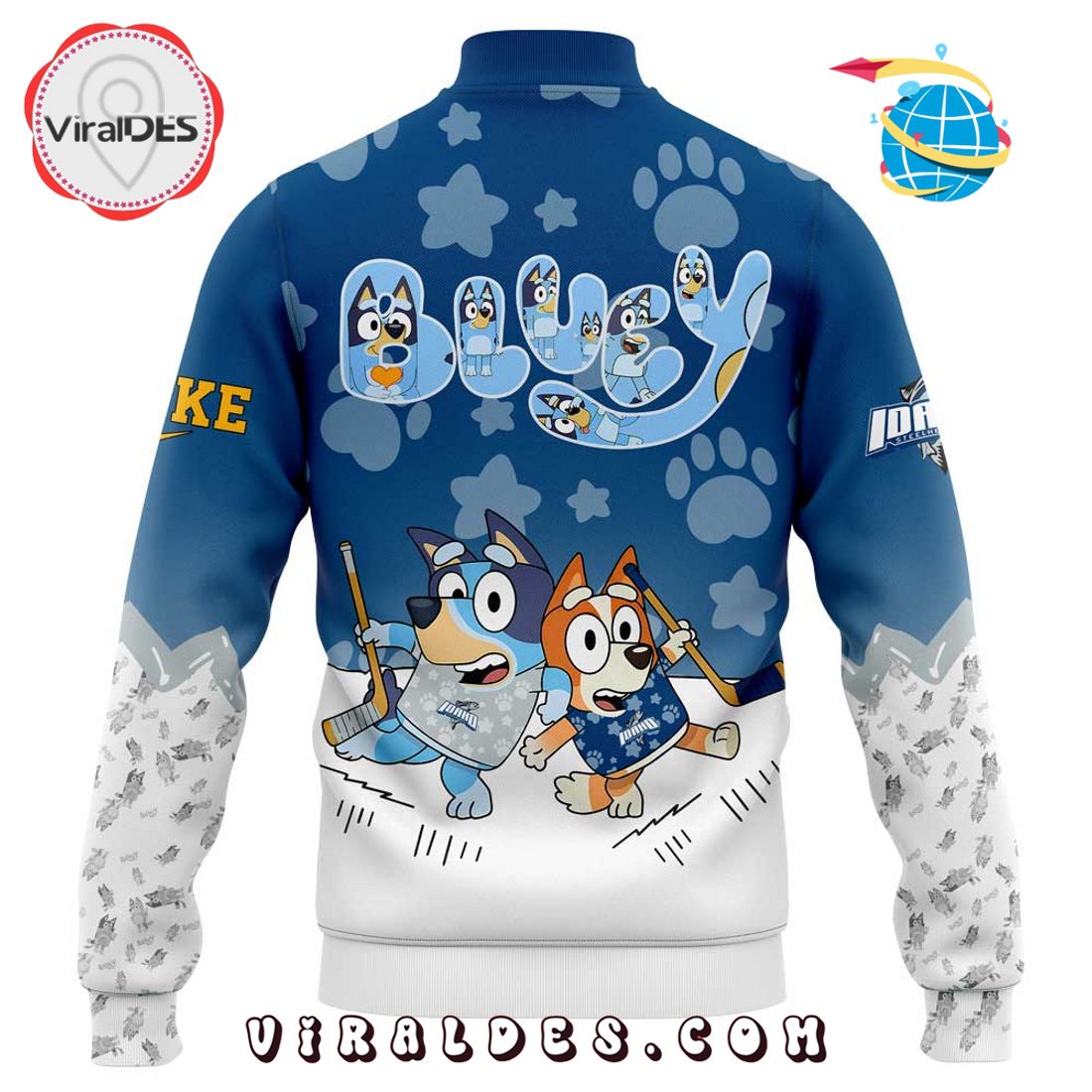 2025 Idaho Steelheads x Bluey and Bingo Baseball Jacket 2025 Idaho Steelheads x Bluey and Bingo Baseball Jacket