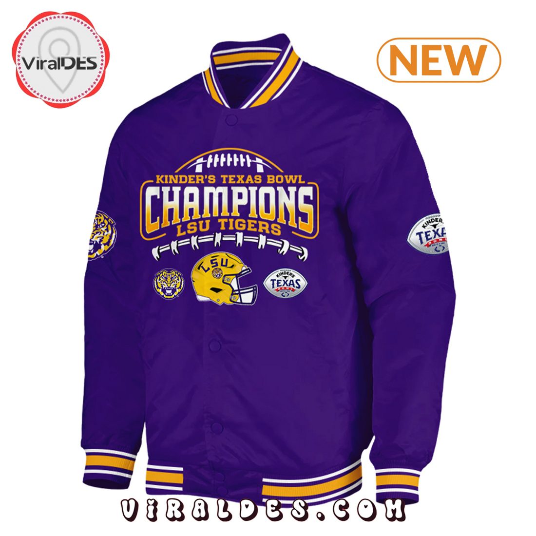 2025 LSU Tigers NCAA Kinder's Texas Bowl Baseball Jacket 2025 LSU Tigers NCAA Kinder's Texas Bowl Baseball Jacket