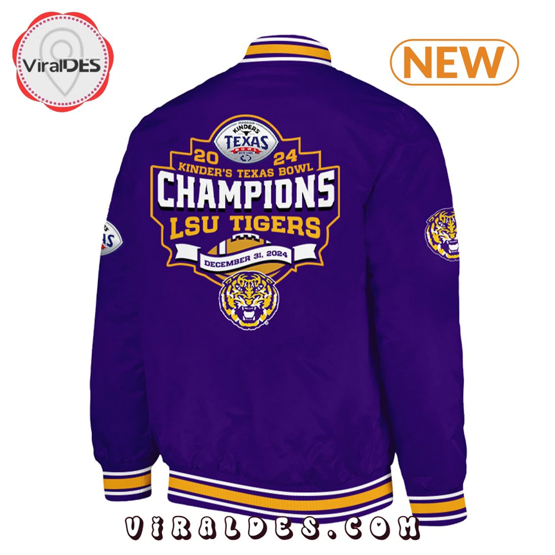 2025 LSU Tigers NCAA Kinder's Texas Bowl Baseball Jacket 2025 LSU Tigers NCAA Kinder's Texas Bowl Baseball Jacket