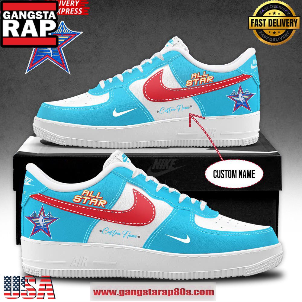 2025 NBA All-Star Game Light Blue Air Force 1 Running Sneakers Shoes 2025 NBA All-Star Game Light Blue Air Force 1 Running Sneakers Shoes