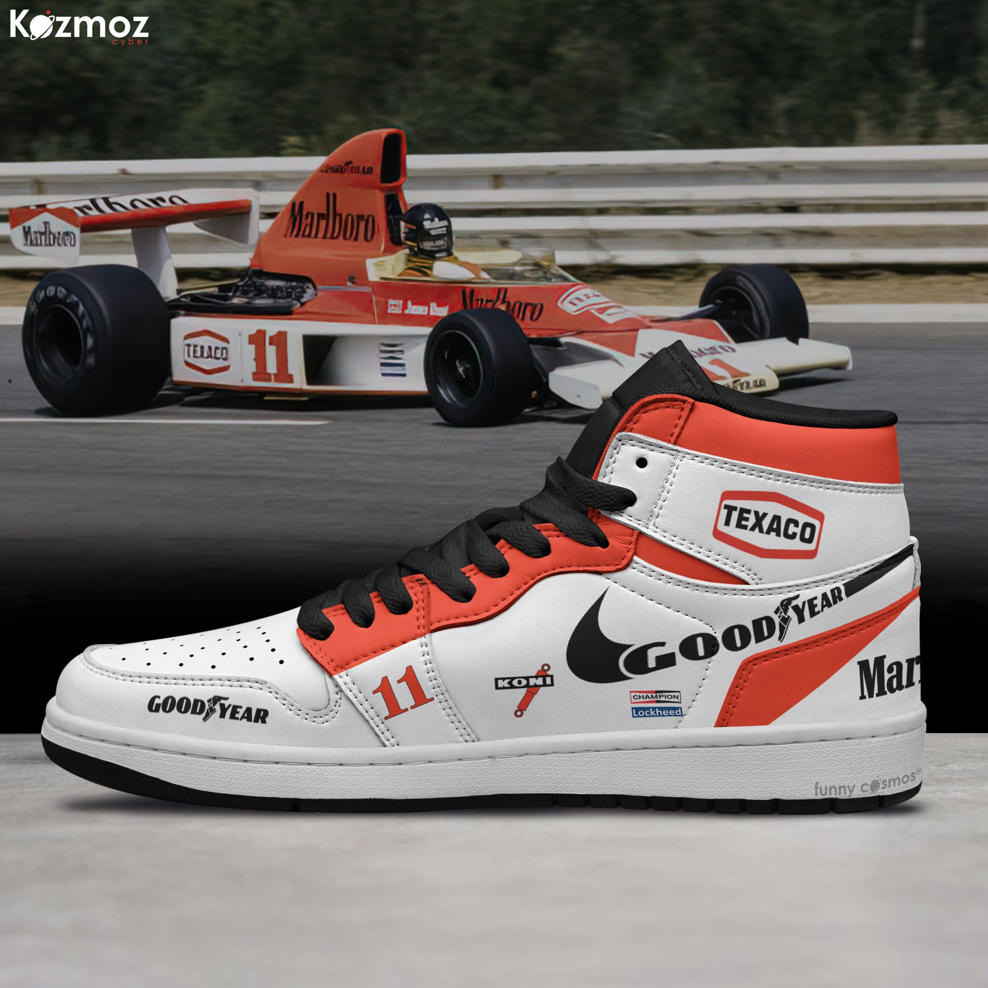 McLaren James Hunt Custom Shoes Ford M23 Livery 1976 Racing Shoes McLaren James Hunt Custom Shoes Ford M23 Livery 1976 Racing Shoes