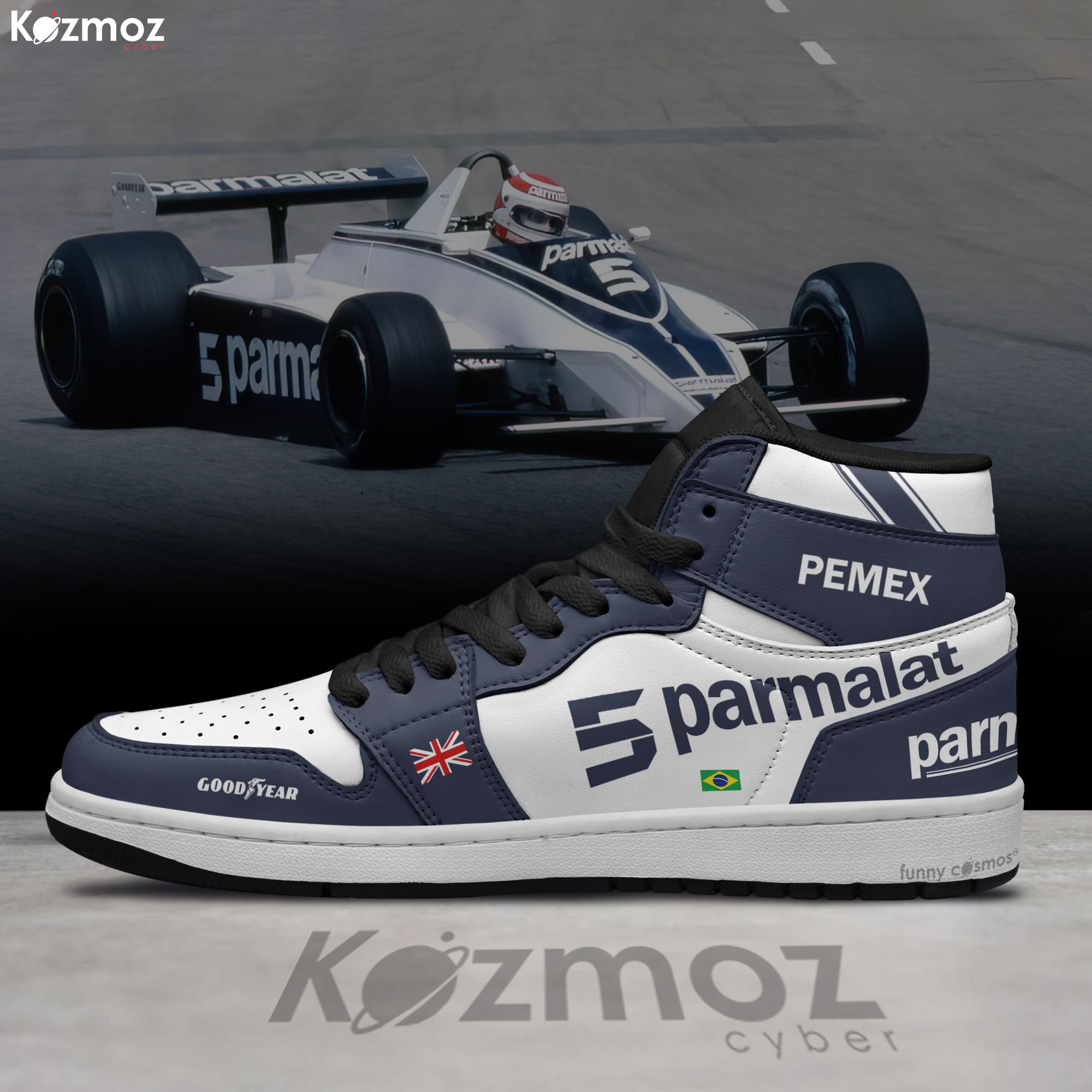 Brabham Racing Nelson Piquet Custom Shoes Brabham Ford BT49 Livery 1981 Racing Shoes Brabham Racing Nelson Piquet Custom Shoes Brabham Ford BT49 Livery 1981 Racing Shoes