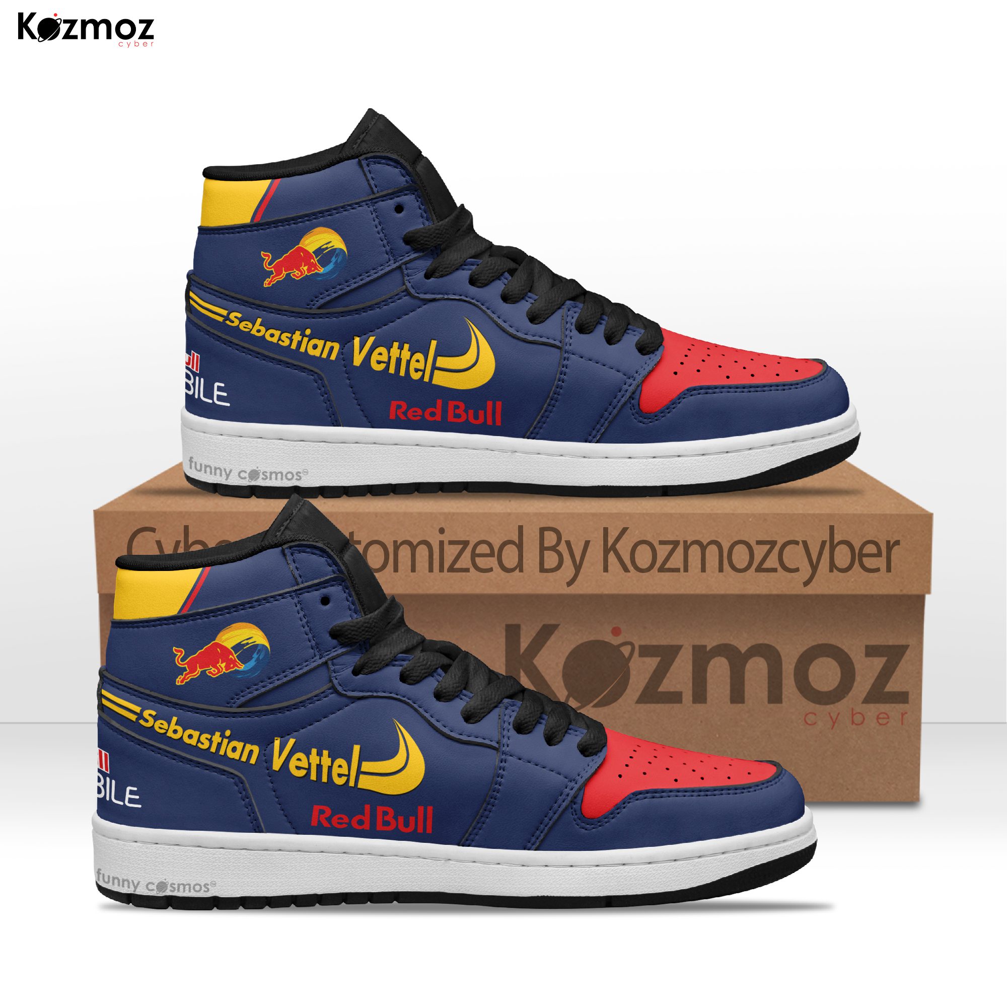 Red Bull Sebastian Vettel Custom Shoes RBR20 Livery 2024 Racing Shoes Red Bull Sebastian Vettel Custom Shoes RBR20 Livery 2024 Racing Shoes