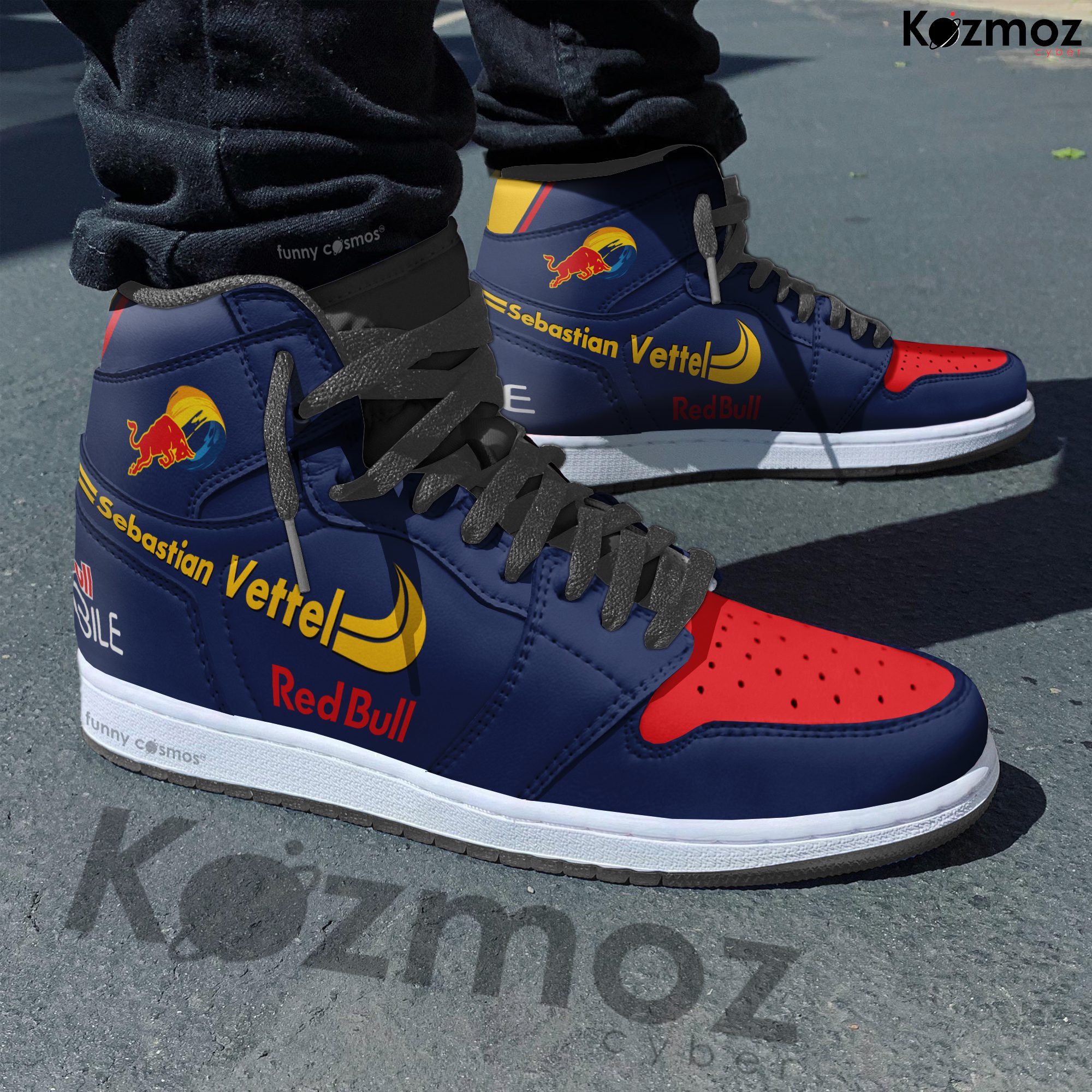 Red Bull Sebastian Vettel Custom Shoes RBR20 Livery 2024 Racing Shoes Red Bull Sebastian Vettel Custom Shoes RBR20 Livery 2024 Racing Shoes