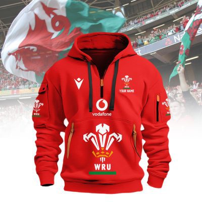Welsh Rugby Union CS Name Half-zip Hoodie style2