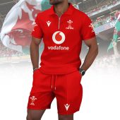 Welsh Rugby Union CS Name Zip Polo Set