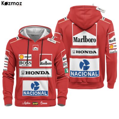 Ayrton Senna Hoodie Mclaren Grand Prix Sweater Tag Heuer, Nacional, Omp, Boss Men'S Fashion, Marlboro, Honda, Shell Personalized Hoodie