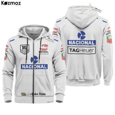 Ayrton Senna Hoodie Williams Grand Prix Sweater Tag Heuer, Senna Driven To Perfection, Nacional, Omp Personalized Hoodie