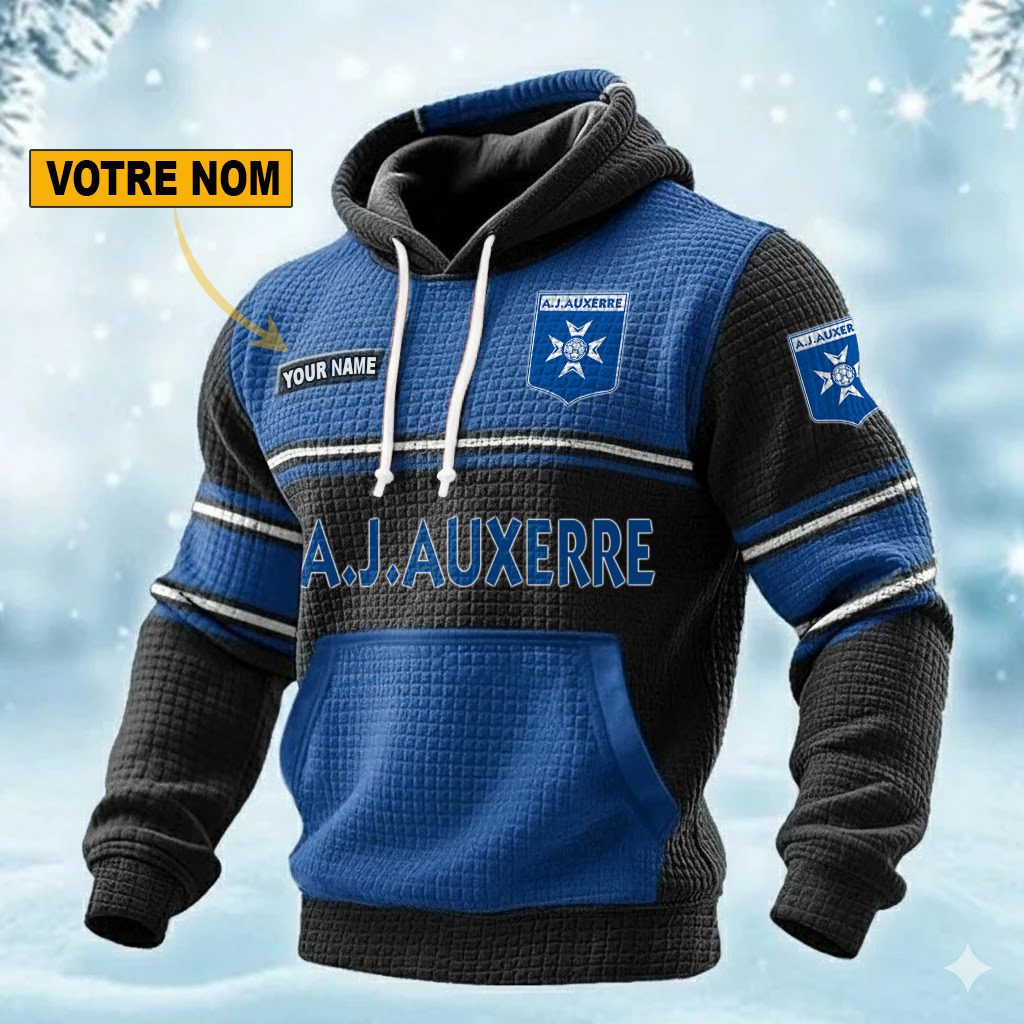 AJ Auxerre Personalized waffle knit hoodie AJ Auxerre Personalized waffle knit hoodie