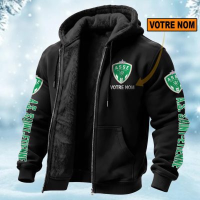 AS Saint-?tienne Perseonalized Fleece Zip Hoodie Fleece Hoodie AOP Print