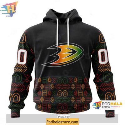 Anaheim Ducks 3D Hoodie Black History Month Cultural Design Edition