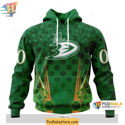 Anaheim Ducks 3D Hoodie Celebrate St Patricks Day with Custom Apparel
