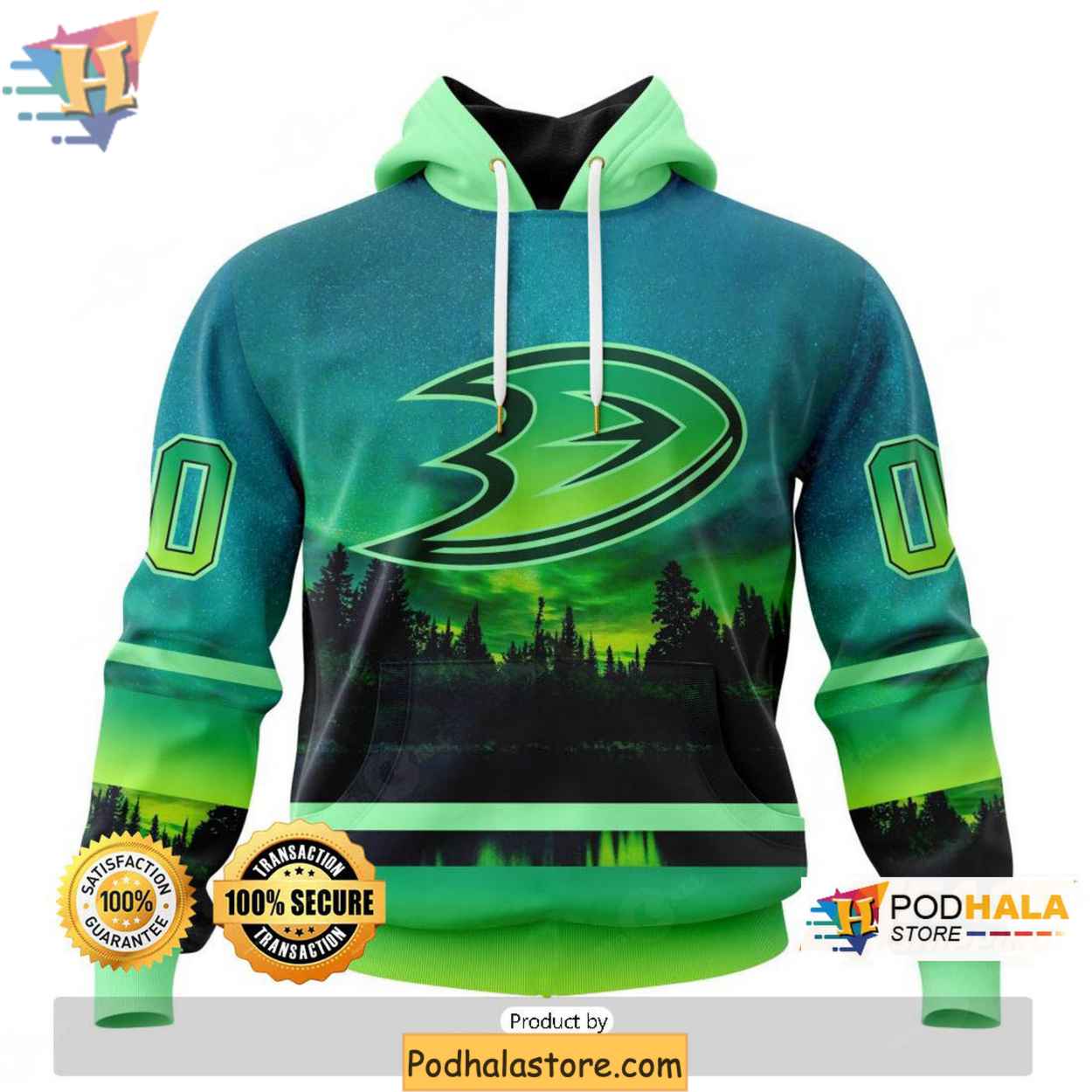 Anaheim Ducks 3D Hoodie Northern Lights Custom Design NHL Team Pride Anaheim Ducks 3D Hoodie Northern Lights Custom Design NHL Team Pride