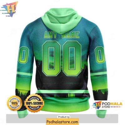 Anaheim Ducks 3D Hoodie Northern Lights Custom Design NHL Team Pride