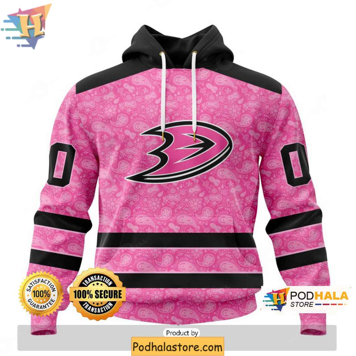 Anaheim Ducks 3D Hoodie Pink Design NHL Merch Breast Cancer Awareness Anaheim Ducks 3D Hoodie Pink Design NHL Merch Breast Cancer Awareness