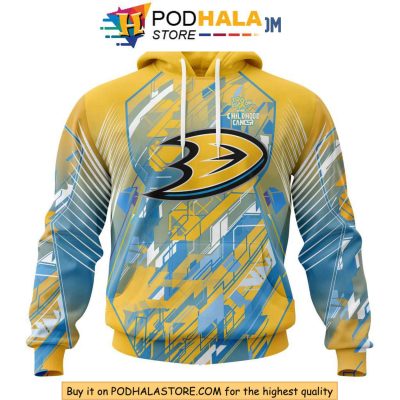 Anaheim Ducks 3D Hoodie for Childhood Cancer Awareness Show Your Support