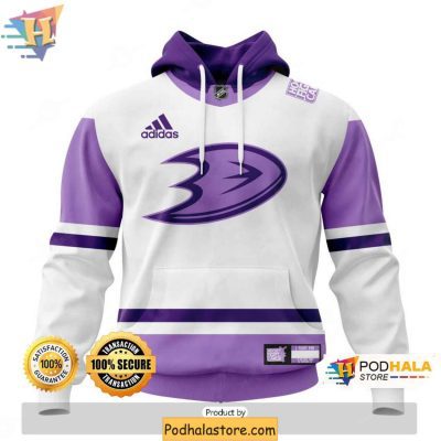 Anaheim Ducks Personalized 3D Hoodie, Hockey Fights Cancer NHL Merch