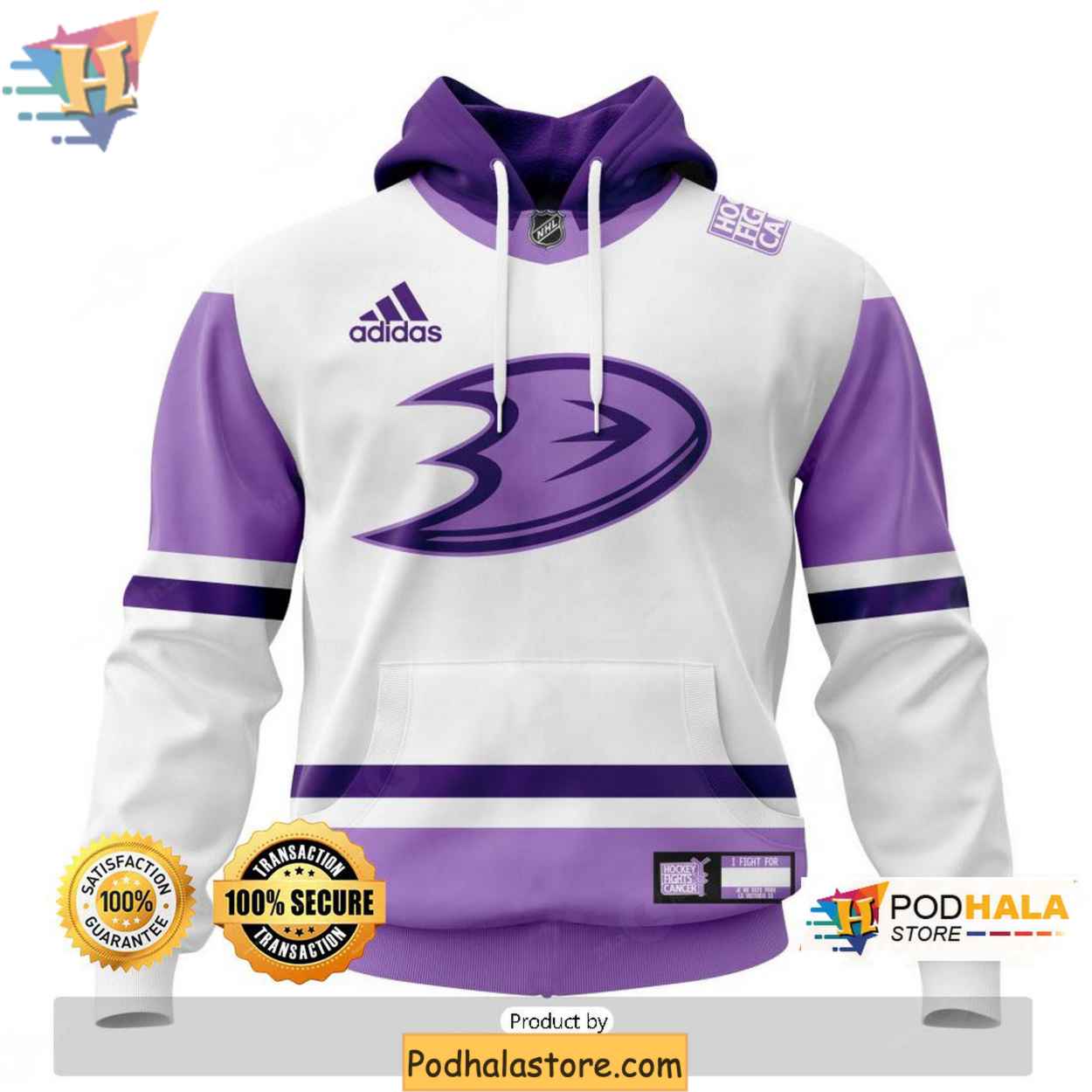 Anaheim Ducks Personalized 3D Hoodie, Hockey Fights Cancer NHL Merch Anaheim Ducks Personalized 3D Hoodie, Hockey Fights Cancer NHL Merch