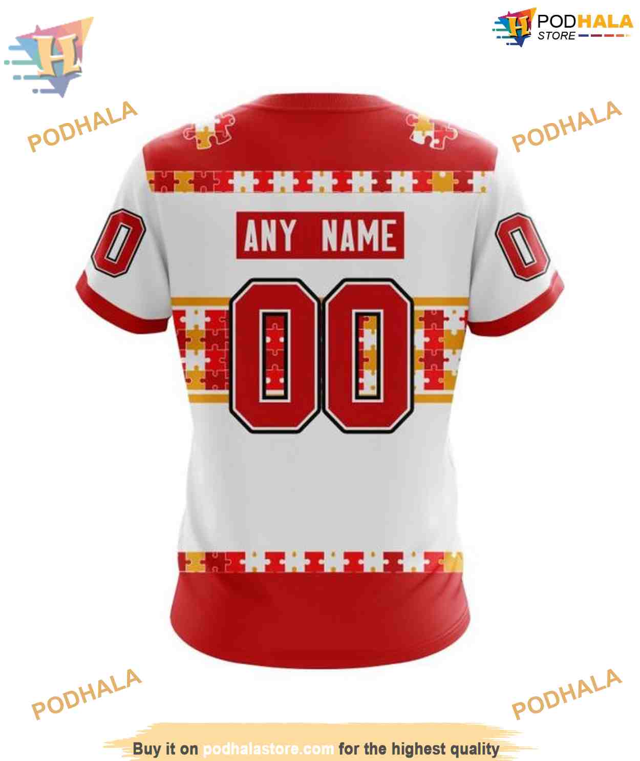 Autism Awareness Custom Name And Number NHL Calgary Flames Hoodie 3D Autism Awareness Custom Name And Number NHL Calgary Flames Hoodie 3D