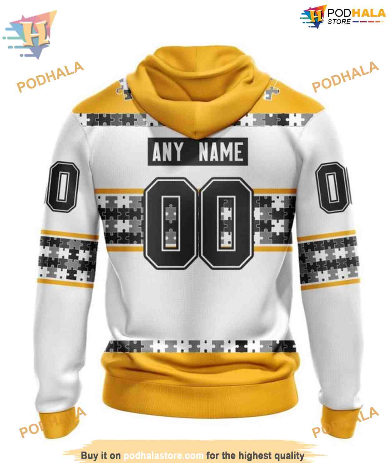 Autism Awareness Custom Name NHL Boston Bruins Hoodie 3D, Supportive Apparel Autism Awareness Custom Name NHL Boston Bruins Hoodie 3D, Supportive Apparel